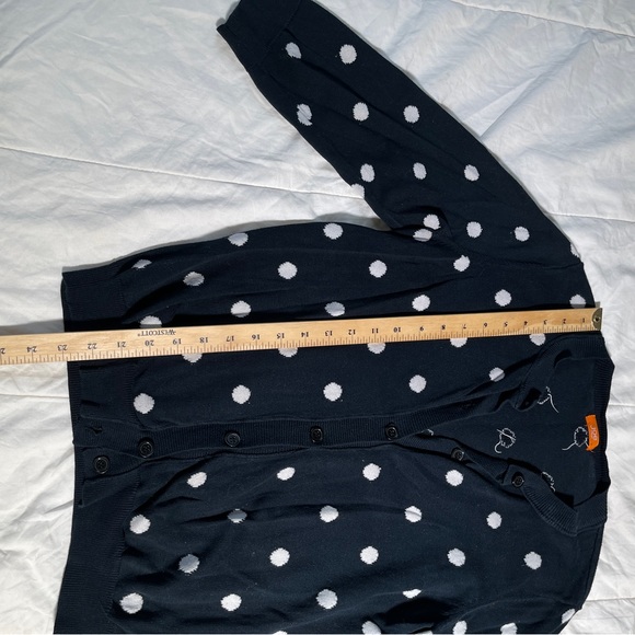 Joe Fresh Navy Blue Cardigan with White Polka Dots Size Medium - Picture 9 of 9